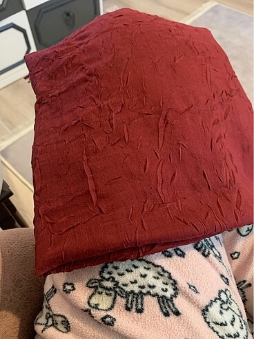Bordo bambu crash şal iğne izi yok yeni