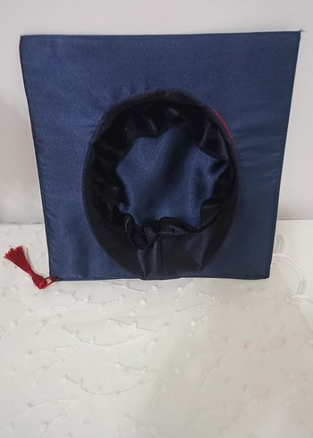 Lacivert Kadın Mezuniyet Kepi Kırmızı Püsküllü 9/10 yaş - Görsel 4