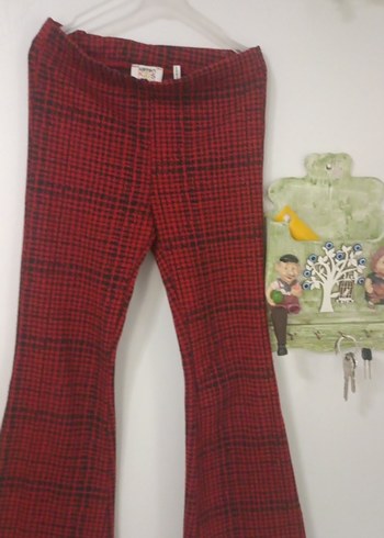 Kırmızı Bağlama Desenli 6/7 yaş kız çocuk kışlık Pantolon