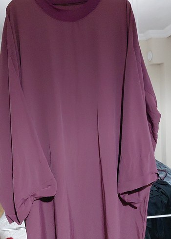 universal Beden bordo Renk Bordo Uzun Kollu Salaş Kadın abaya