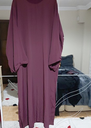 universal Beden Bordo Uzun Kollu Salaş Kadın abaya