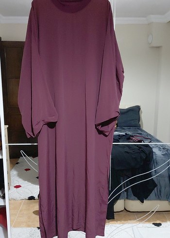 Armine Bordo Uzun Kollu Salaş Kadın abaya