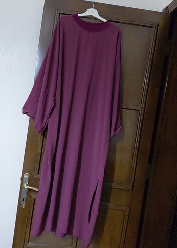 universal Beden Mor Uzun Kollu Salaş Uzun Elbise abaya