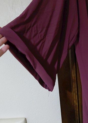 universal Beden mor Renk Mor Uzun Kollu Salaş Uzun Elbise abaya