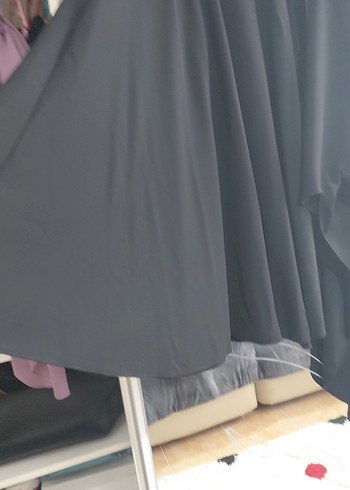 Drapeli Siyah Uzun tok kalın petek kumas etek ve panco - Görsel 8