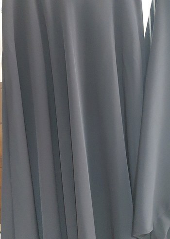 Drapeli Siyah Uzun tok kalın petek kumas etek ve panco - Görsel 9