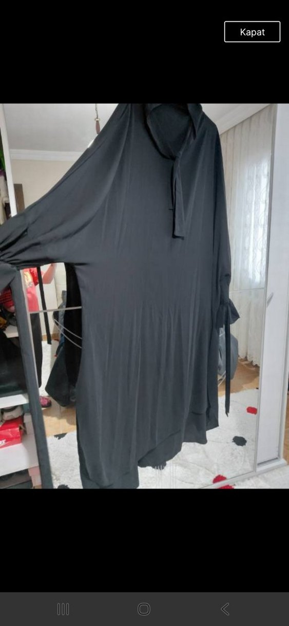 Uzun Siyah kol baglama detaylı afgan takımı - Görsel 4