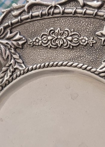 Gümüş ton vintage kabartma şekerlik - Görsel 7