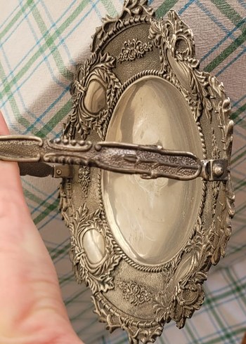 Gümüş ton vintage kabartma şekerlik - Görsel 9