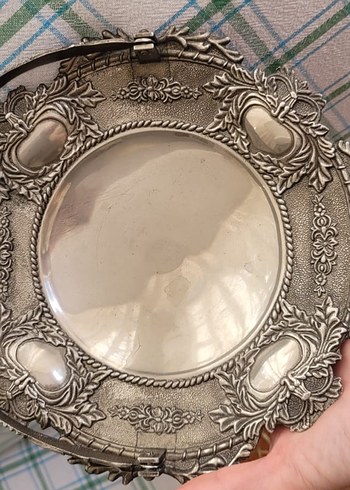 Gümüş ton vintage kabartma şekerlik - Görsel 4