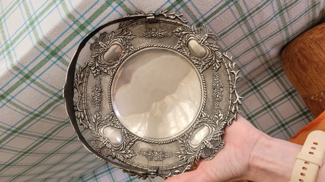 Gümüş ton vintage kabartma şekerlik - Görsel 4