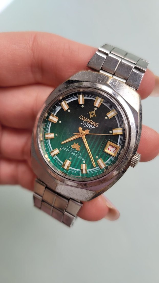 Vintage Ovaras Super 17 Jewels Mekanik E - Görsel 3