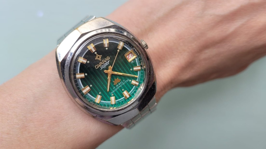 Vintage Ovaras Super 17 Jewels Mekanik E - Görsel 4