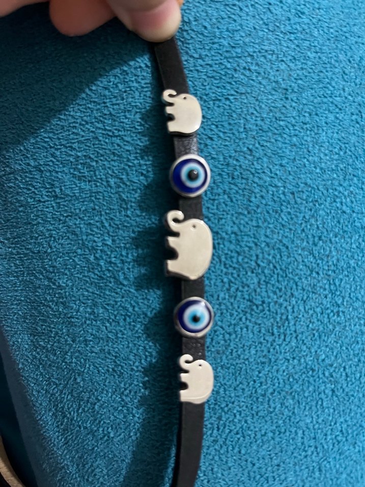 Mavi Nazar Boncuklu Fil Detaylı kolye - Görsel 2