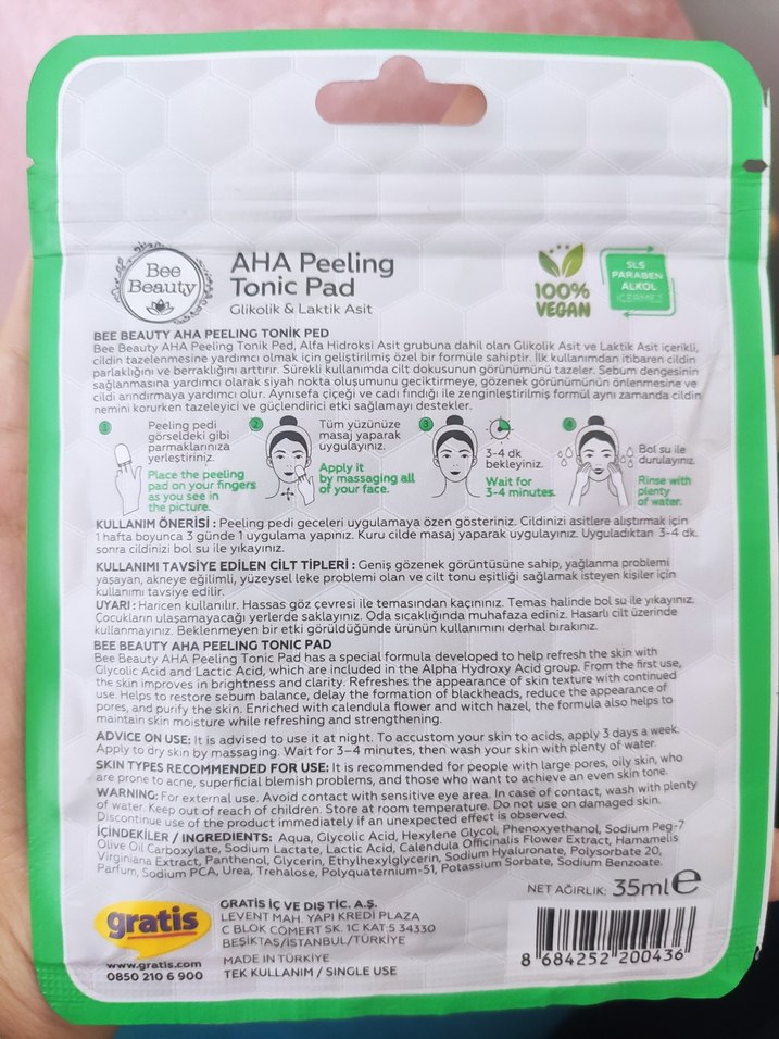 Bee Beauty AHA Peeling Tonik Pedi 5'li - Görsel 3