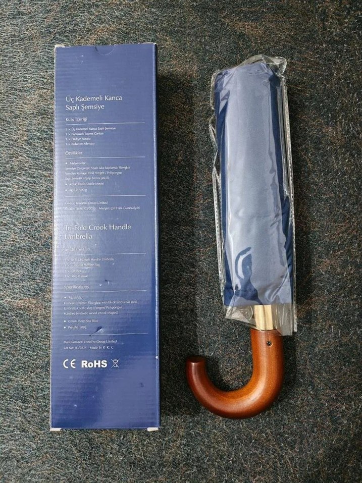 ŞEMSİYE AHŞAP BASTON SAPLI TAM OTOMATİK FİBERGLAS - Görsel 2