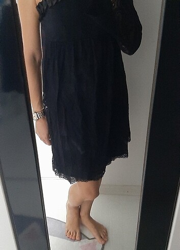 Tek kol detayli elbise - Görsel 4