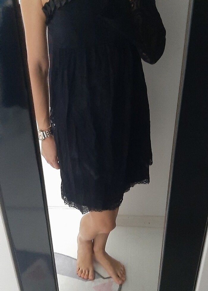 Tek kol detayli elbise - Görsel 4