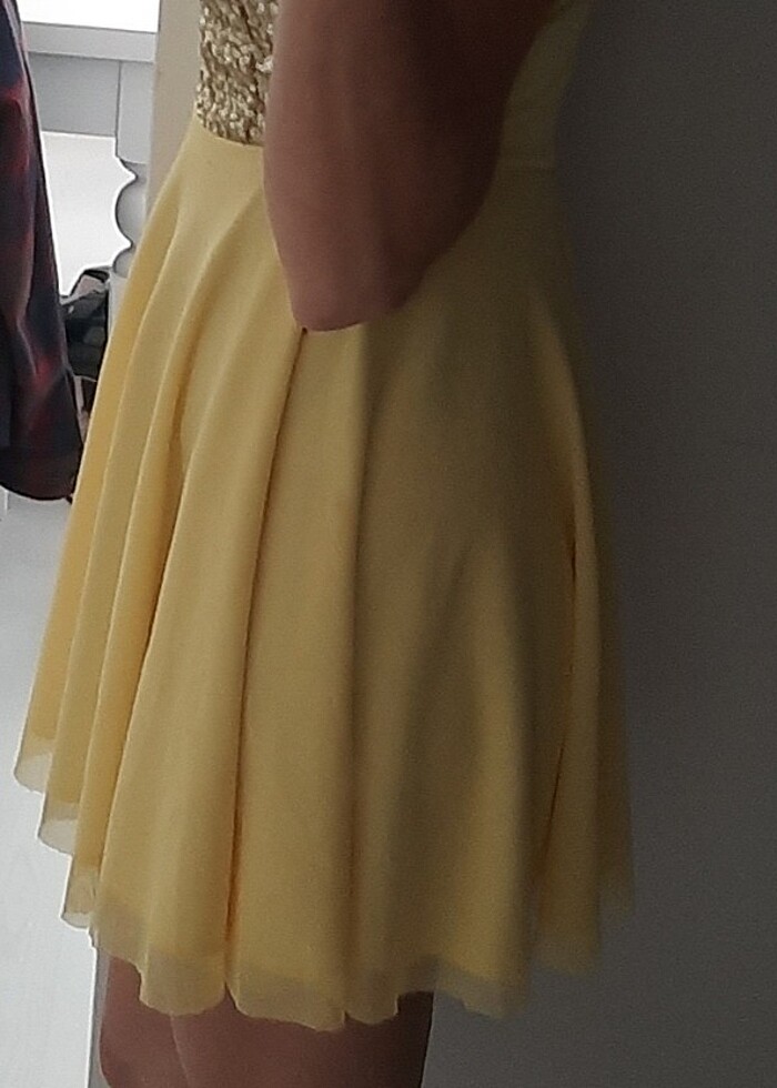 Payet detayli şifon elbise - Görsel 2