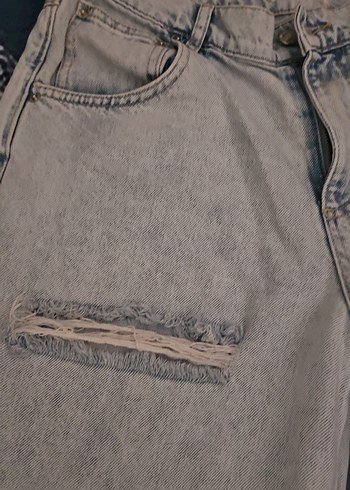 Kadın Bej Kot Pantolon - Kemerli, Rahat Kesim - Görsel 2