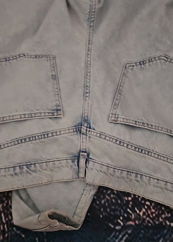 Kadın Bej Kot Pantolon - Kemerli, Rahat Kesim - Görsel 4