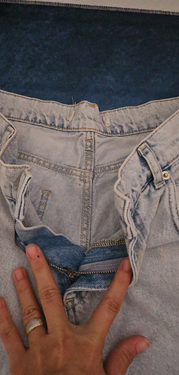 Kadın Bej Kot Pantolon - Kemerli, Rahat Kesim - Görsel 3