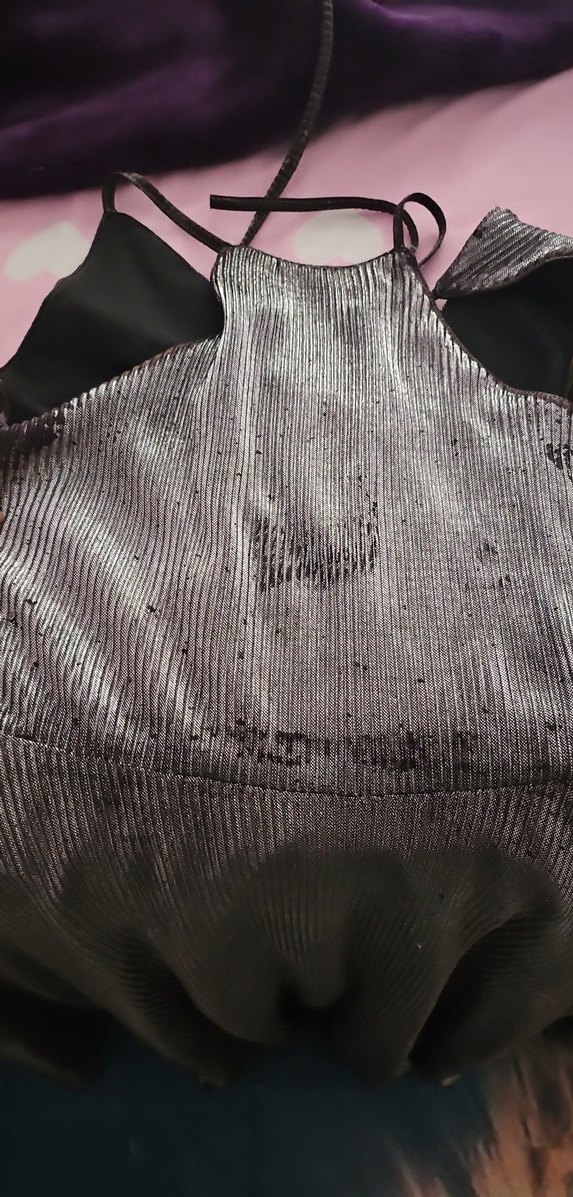 Kadın Gri parlak kumas midi elbise - Görsel 5