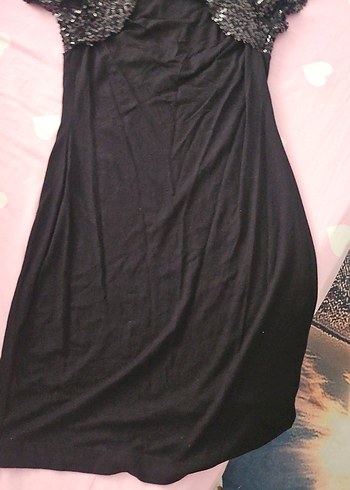 Siyah Drapeli Straplez Uzun Abiye Elbise - Görsel 2