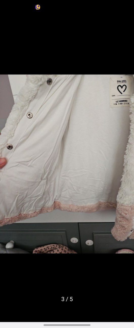 Bebek Kız Beyaz Kapüşonlu Kürklü Tulum - Görsel 2