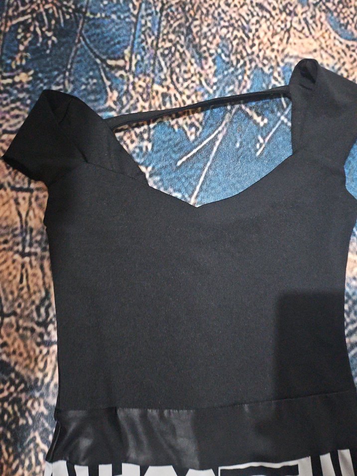 Desenli Kemerli Kısa Kadın Elbise - Görsel 2