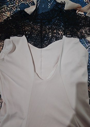 Beyaz Dantelli Mini Straplez Kadın Elbise - Görsel 5