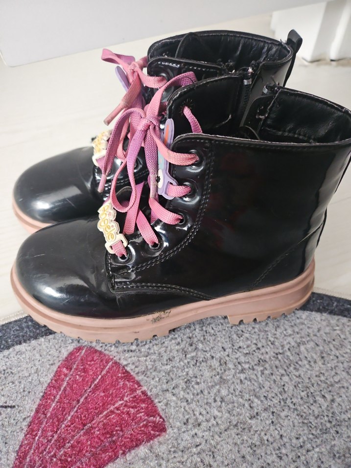 Kız Çocuk Pembe Gotik Botlar - Görsel 3