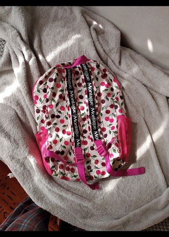 Pembe Kiraz Desenli Çocuk Okul Çantası - Görsel 4