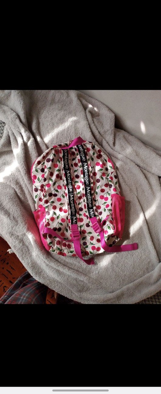 Pembe Kiraz Desenli Çocuk Okul Çantası - Görsel 4