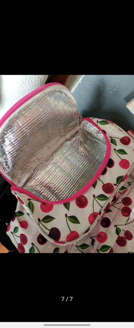 Pembe Kiraz Desenli Çocuk Okul Çantası - Görsel 5