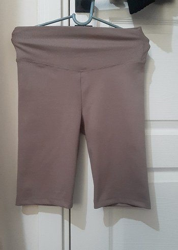 Basic Bej Midi Hamile Şortu - Görsel 2