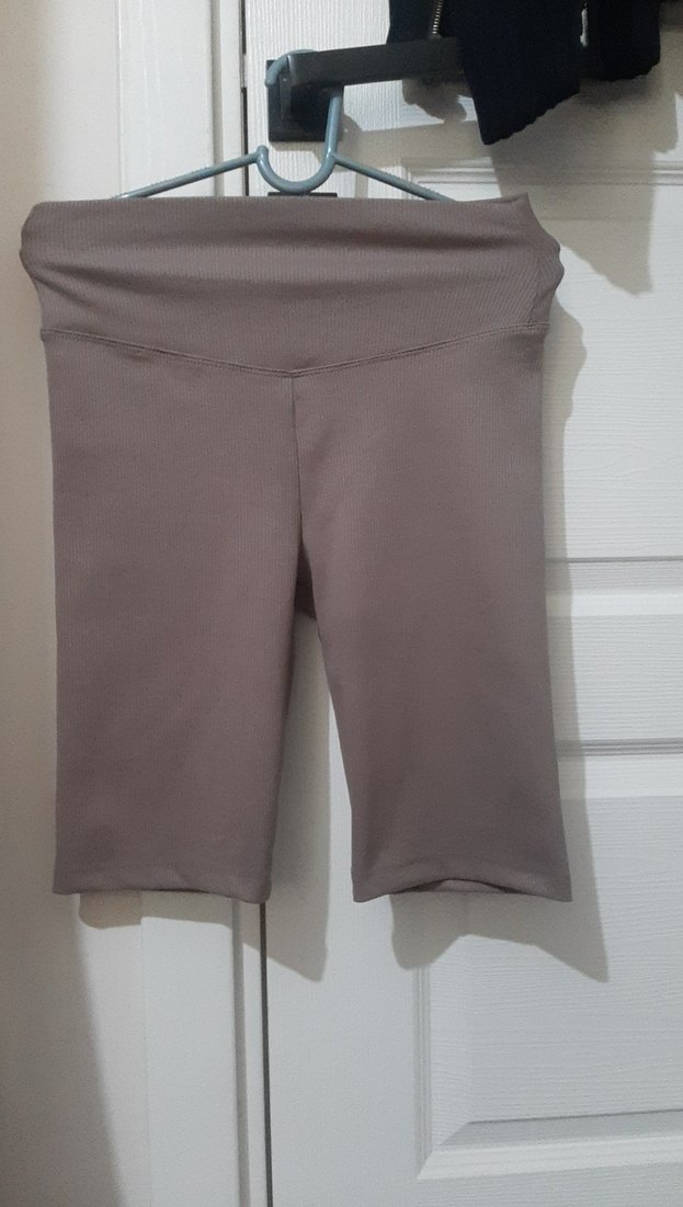 Basic Bej Midi Hamile Şortu - Görsel 3