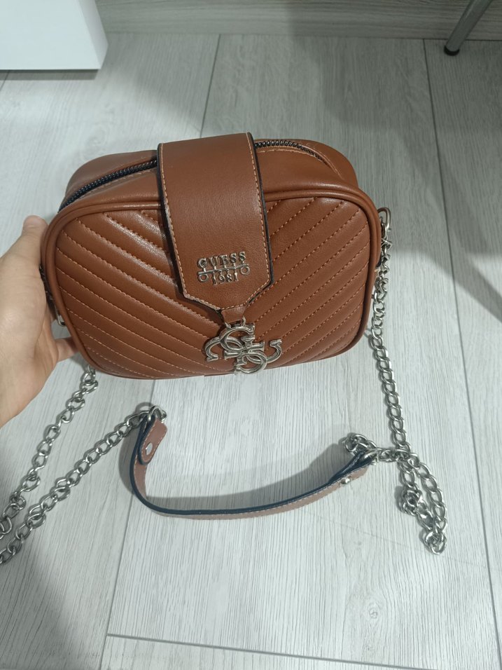 Kahverengi Deri Kadın Omuz Çantası - Görsel 3