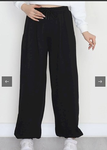 Siyah Rahat Kesim Kadın Eşofman Altı - Görsel 3