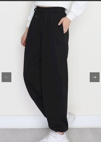 Siyah Rahat Kesim Kadın Eşofman Altı - Görsel 4