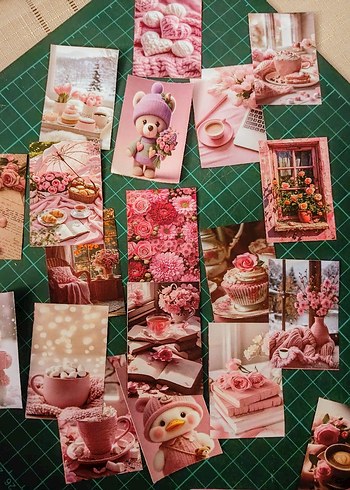 Bohem Tarzı Pembe Temalı sticker kitapçığı