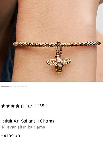 Pandora Işıltılı Arı Sallantılı Charm - Görsel 2