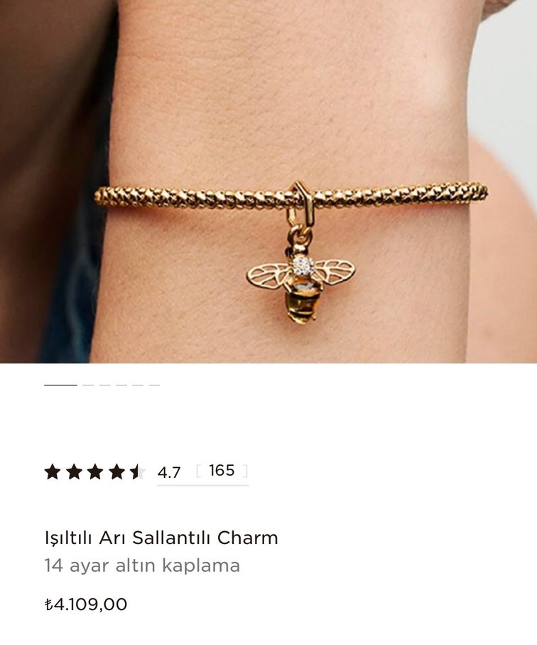 Pandora Işıltılı Arı Sallantılı Charm - Görsel 2