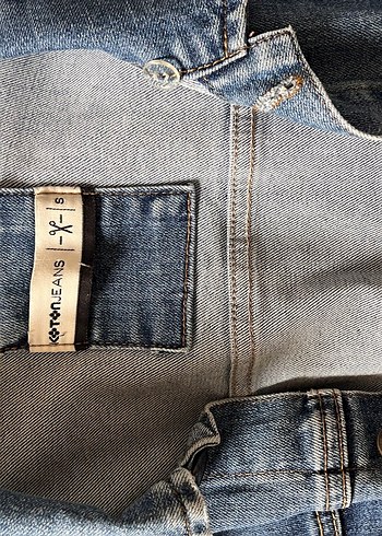 s Beden lacivert Renk Koton Denim Ceket (Gri Kapüşonlu)