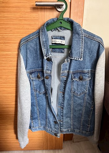 Koton Denim Ceket (Gri Kapüşonlu)