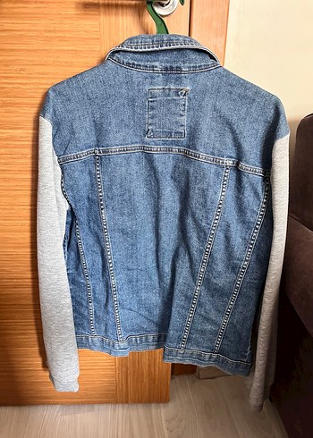 Koton Koton Denim Ceket (Gri Kapüşonlu)