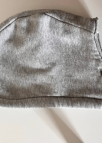 s Beden Koton Denim Ceket (Gri Kapüşonlu)