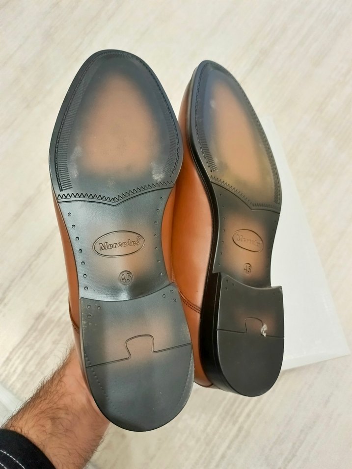 Klasik Kahverengi Deri Erkek Ayakkabı mercedes - Görsel 5