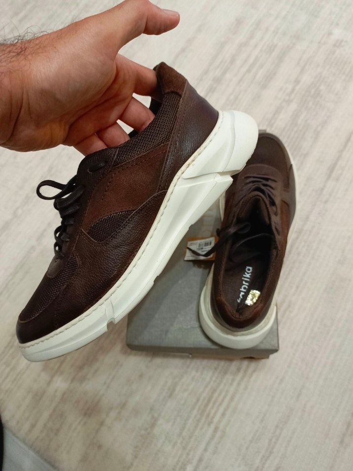 Deri Kahverengi fabrika ayakkabı - Görsel 2