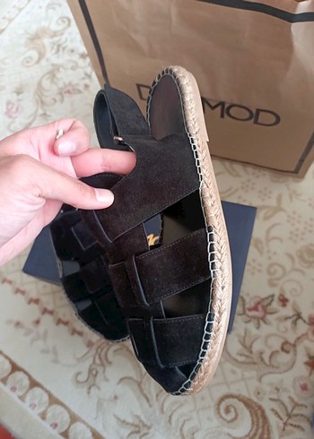 Siyah derimod süet sandalet sıfır - Görsel 3